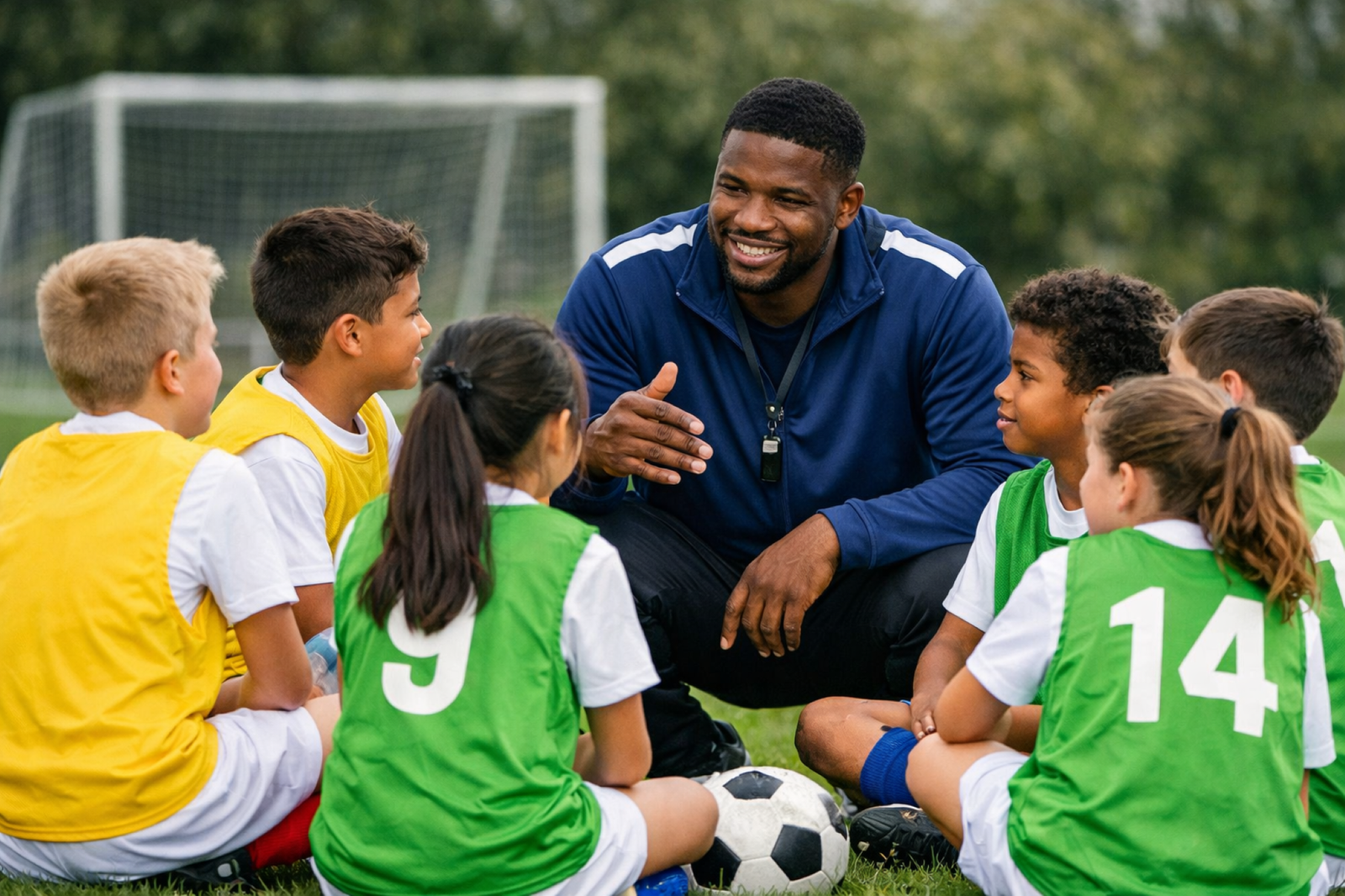 coach talking to players